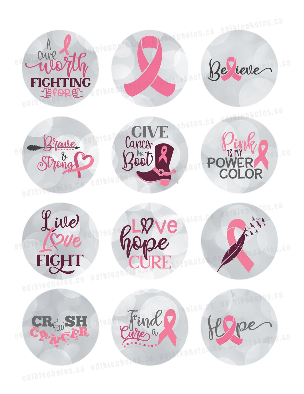Inspiring Breast Cancer Quotes Edible Cupcake Photos (12) - Ediblephotos.ca