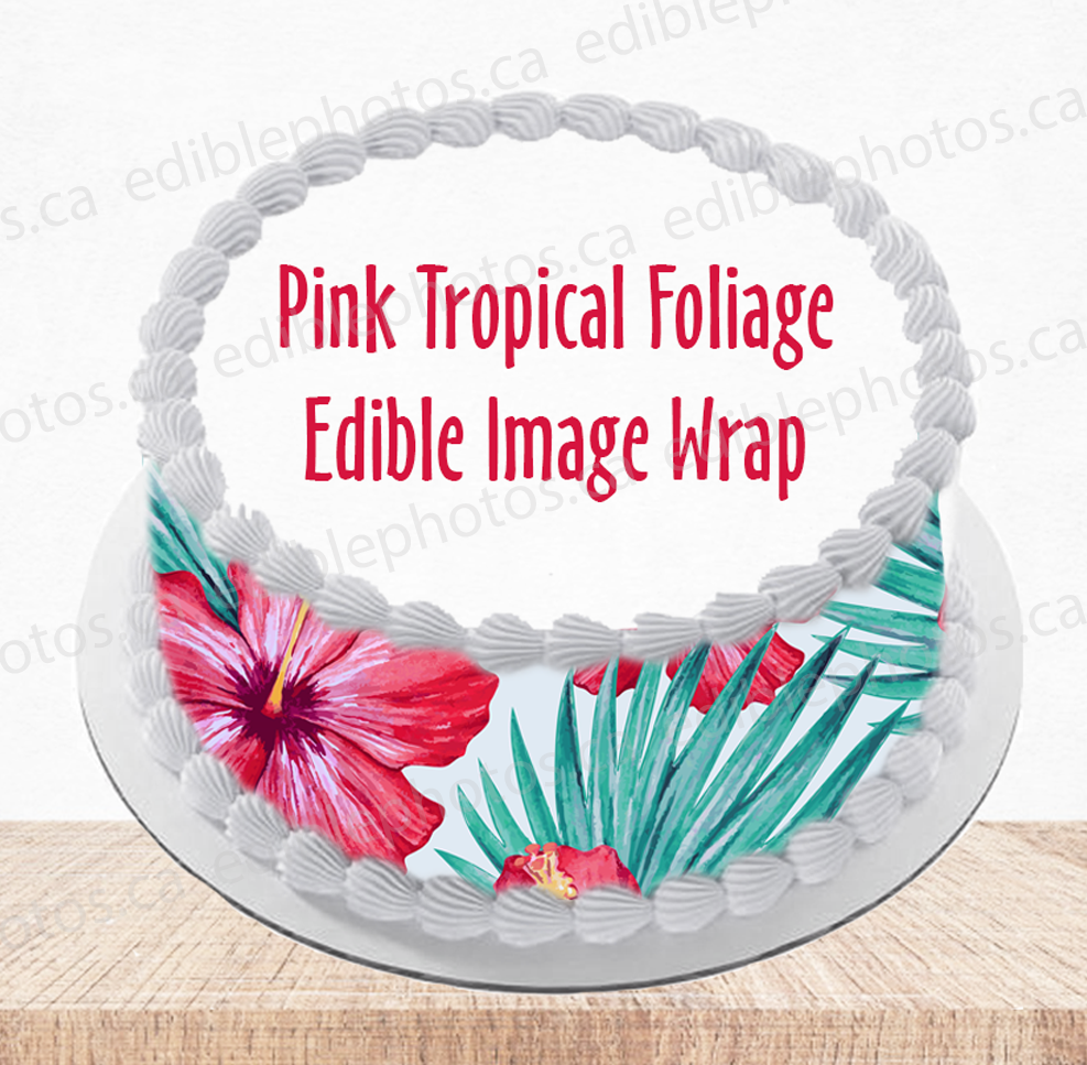 Tropical Foliage Edible Image Wrap for Cakes - Ediblephotos.ca
