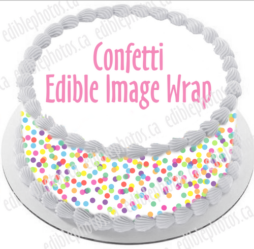 Confetti Edible Image Wrap for Cakes - Ediblephotos.ca